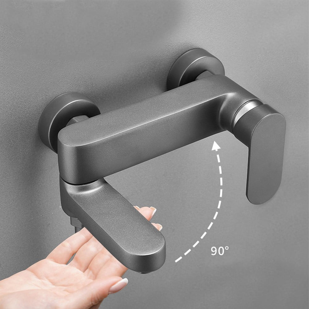Lierteer Bathroom Swivel Tub Spout Hand Shower Wall Mounted Bath Faucets Bathtub Tap Gray
