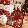 thumbnail image 2 of Moynesa 3'x5' Christmas Rug, Washable Area Rugs for Bedroom Entryway Xmas Throw Rug Christmas Tree Floral Decorative Boho Rug, Red, 2 of 10