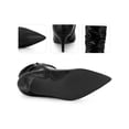 thumbnail image 2 of BLISSFUL STEP Women's Boots Faux Leather Mid Calf Slouch Pointed Toe Kitten Heel Zip Up Boots Black 6, 2 of 6