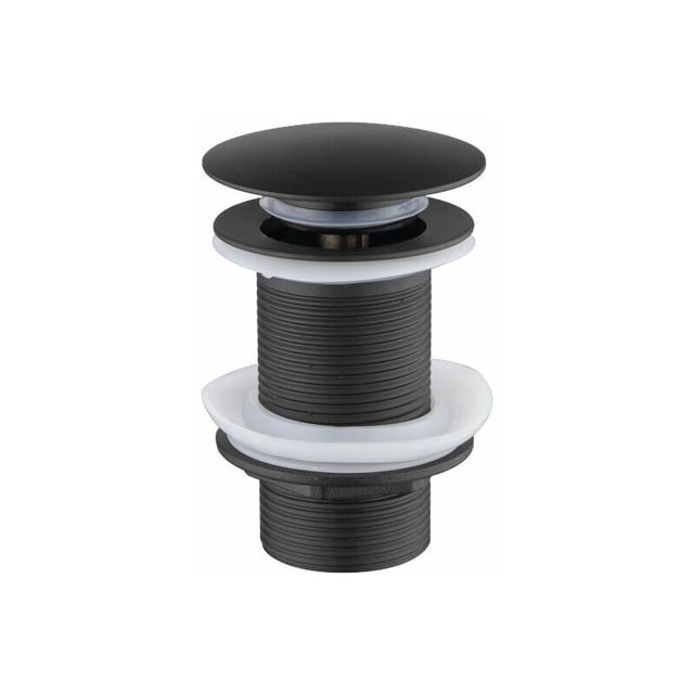 Desagüe para fregadero, desagüe emergente con desbordamiento automático, lavabo Universal negro, bañera y baño