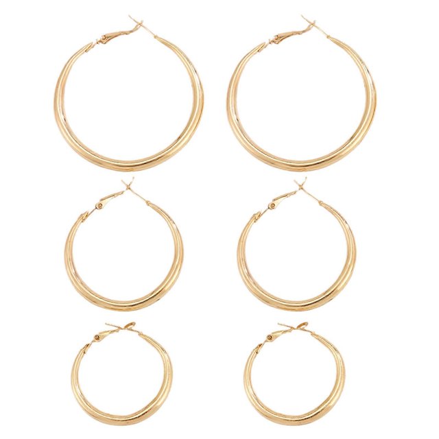Trendsetting Large and Small Hoop Earrings Modern Mixed Size Hoop Earring Charm Sophisticated Ear Hoop Ear Ornament