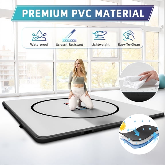 PartyKindom Inflatable Air Gymnastics Tumbling Mat with Thick PVC for Outdoor Training
