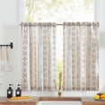 thumbnail image 1 of Cortinas Jinchan Boho para ropa de cocina, 60 cm, azul sobre beige, 1 of 9
