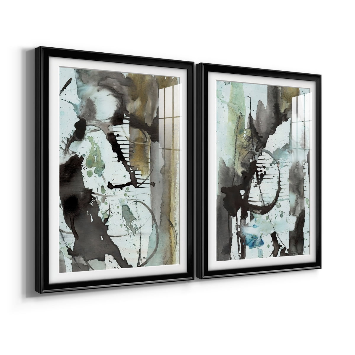 Wexford Home Lyrical Abstract I Premium Framed Print, 30.5" x 42.5" - Ready to Hang, Black (Set of 2)
