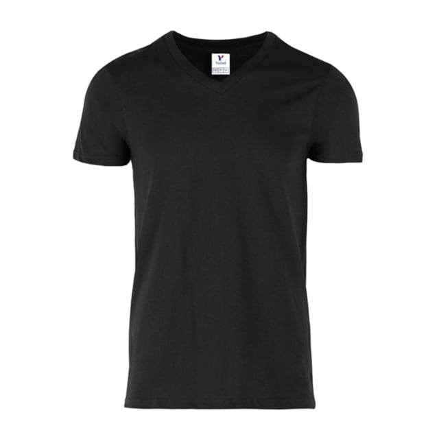 Playera Cuello V, para Caballero, Color Negro, Talla Extra Grande, 100% Algodón. Yazbek C0306