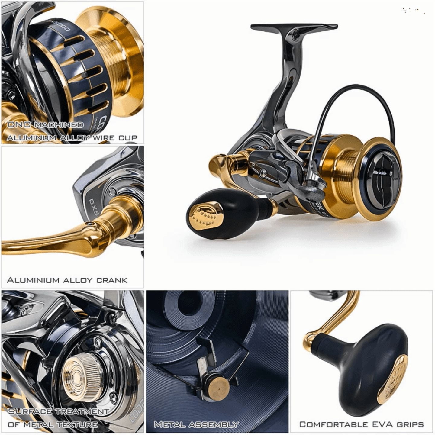 Spinning Reels 13+1BB Ultra Smooth Powerful Fishing Reel Aluminum Alloy Spool