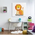 thumbnail image 2 of Stupell Industries Playful Smiling Lion Sitting Quirky Orange Mane Graphic Art Gallery-Wrapped Canvas Print Wall Art, 36x36, by Lynnda Rakos, 2 of 6