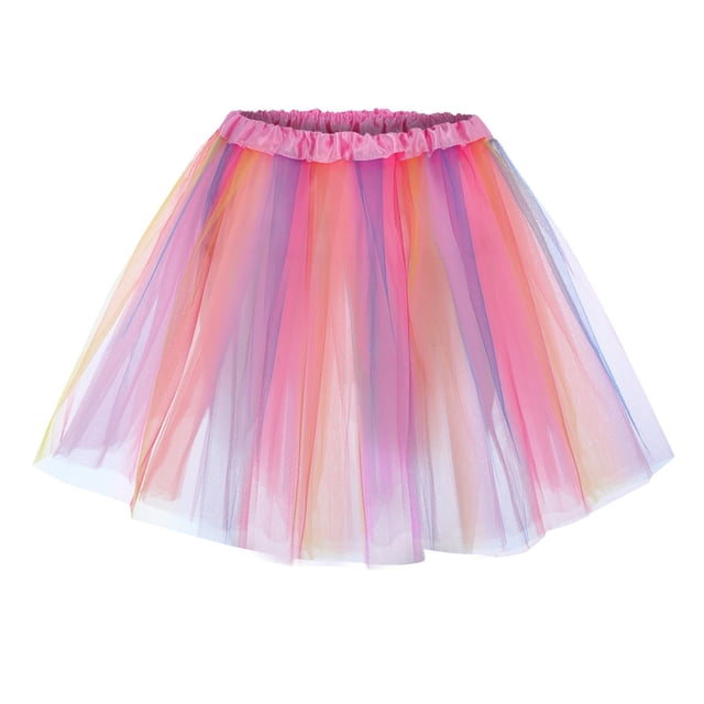 Jupe Courte Colorée pour Femmes Jupon Bouffant Design Multicolore avec Soutien Demi-Corps pour Tenues à la Mode