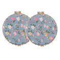 thumbnail image 1 of 2pcs Double-sided Cosmetic Mirror Creative Folding Mirror Retro Cloth Printing Pocket Mirror Circular Makeup Mirror, 1 of 3