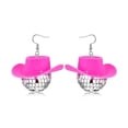 thumbnail image 2 of Fiudx Pendientes de Bola de Espejo, Diseño Reflectante Brillante, Ligeros, con Forma de Sombrero de Vaquero Occidental, Joyería de Moda para Fiestas de Graduación y Uso Diario, Regalo Perfecto para M, 2 of 7