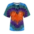 thumbnail image 4 of Besolor Summer T-Shirts for Women Trendy Tie-Dye Crewneck Short Sleeve Tunic Tops Casual Loose Going out Blouse Tee, 4 of 4