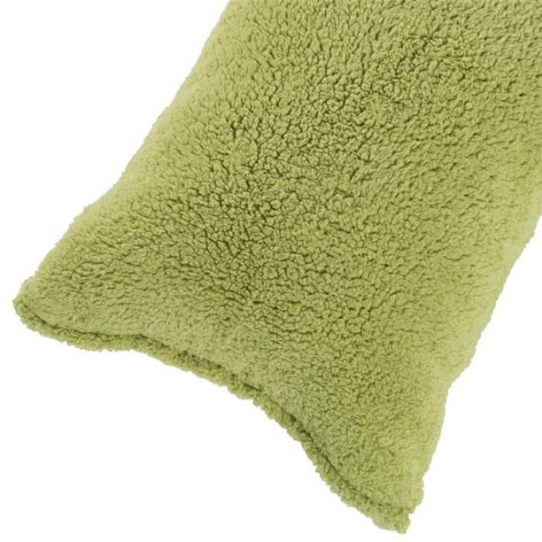 Lavish Home 6428S Body Soft Sherpa Pillow Cover with Zipper Sage