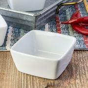 (4 pack) Better Homes & Gardens White Porcelain Square Dipped Bowl