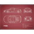 thumbnail image 4 of Mark Rogan 24x19 Black Modern Wood Framed Wall Art Titled - Audi R8 V10-Maroon, 4 of 6