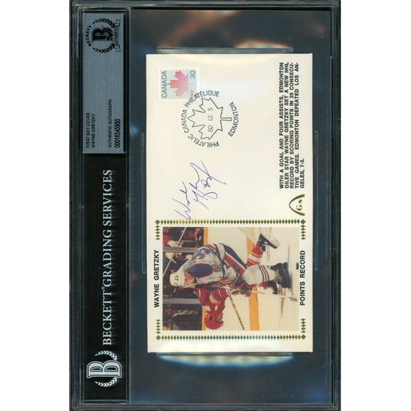 Wayne Gretzky Autographed 1982 First Day Cover Edmonton Oilers Beckett BAS #16545950