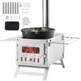 thumbnail image 1 of VEVOR Wood Stove, 80 inch, Stainless Steel Camping Tent Stove, Portable Wood Burning Stove with Chimney Pipes & Gloves, 700in³Firebox Hot Tent Stove for Outdoor Cooking and Heating with 8 Pipes, 1 of 9