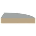 thumbnail image 2 of vidaXL Floating Corner Shelf Grey 25x25x3.8 cm MDF, 2 of 4