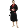thumbnail image 2 of U2SKIIN Mens Fleece Robe, Plush Collar Shawl Bathrobe Flannel for Mens, 2 of 7