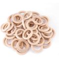 thumbnail image 1 of 50 Uds. De aros de madera para manualidades, anillos de dentición de madera sin terminar, anillos de madera artesanales, aros, círculos artesanales de madera Diy, 1 of 5
