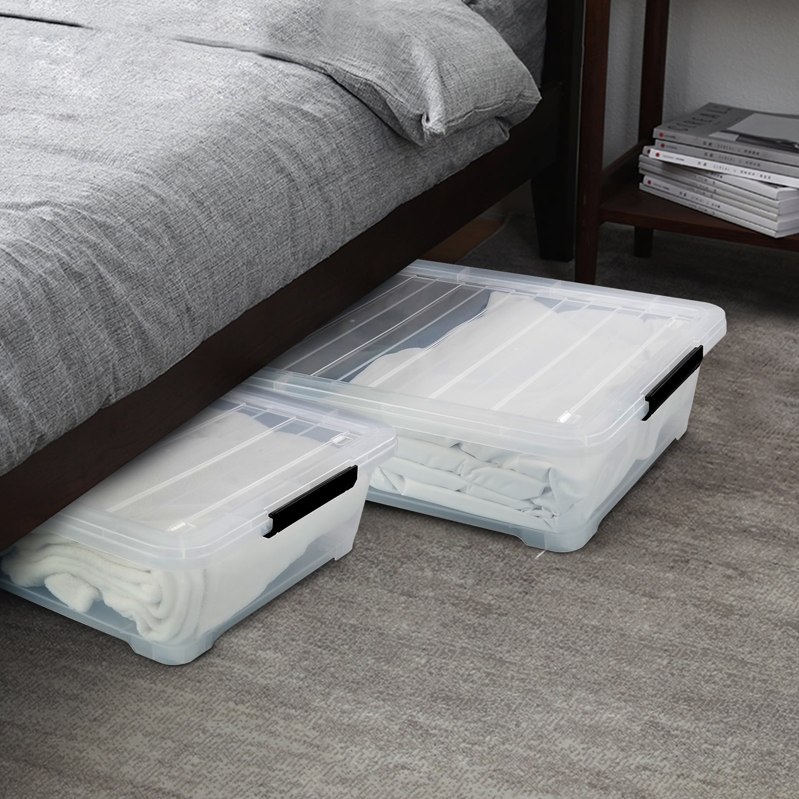 Home Gallery Underbed Storage Box with Wheels, Capacity: 35L, Dimension:  L79xW39xH16cm, BUY 1 TAKE 1