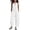 White, variant on Cotton Jumpsuits for Women Round Neck Button Sleeveless Summer Rompers Casual Fashionable Solid Color Loose Wide Leg Jumpsuit with Pockets