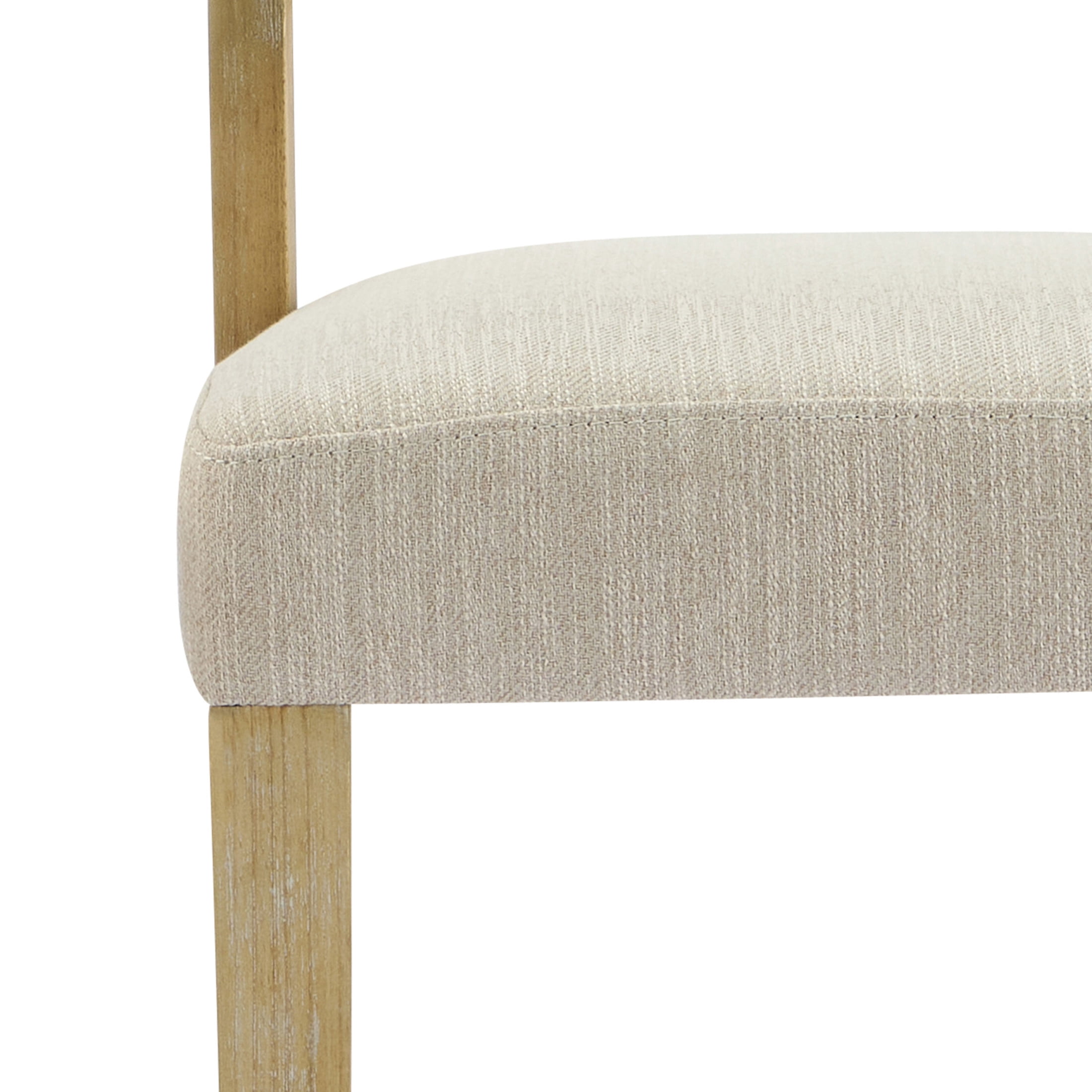 Christopher Knight Home Upholstered Dining Chairs with Solid Wood Frame, Natural+Beige, Set of 4