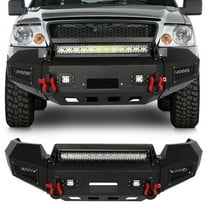 SCITOO Steel Front Bumper fit for 2004-2008 for Ford F150 Bumper,W/Winch Plate, D-Rings and LED Lights(Texture Black)