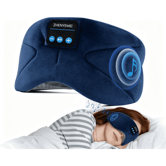 Sleep Mask with Headphones Bluetooth 5.4, Soft Bamboo Cotton Wireless Bluetooth Sleep Mask, Music Sleeping Headphones Breathable, Ultra-Thin Stereo Speaker for Side Sleepers