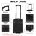 thumbnail image 2 of New York Xpress 16" Underseat Carry-on Luggage Hardside Lightweight 2-Wheel Small Suitcase, Black - 2538, 2 of 10