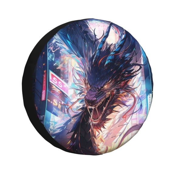 Naloa Urban Style Colorful Dragon PVC Leather Spare Tire Wheel Cover for Car Truck SUV Camper Trailer Universal Fit many size14 inch