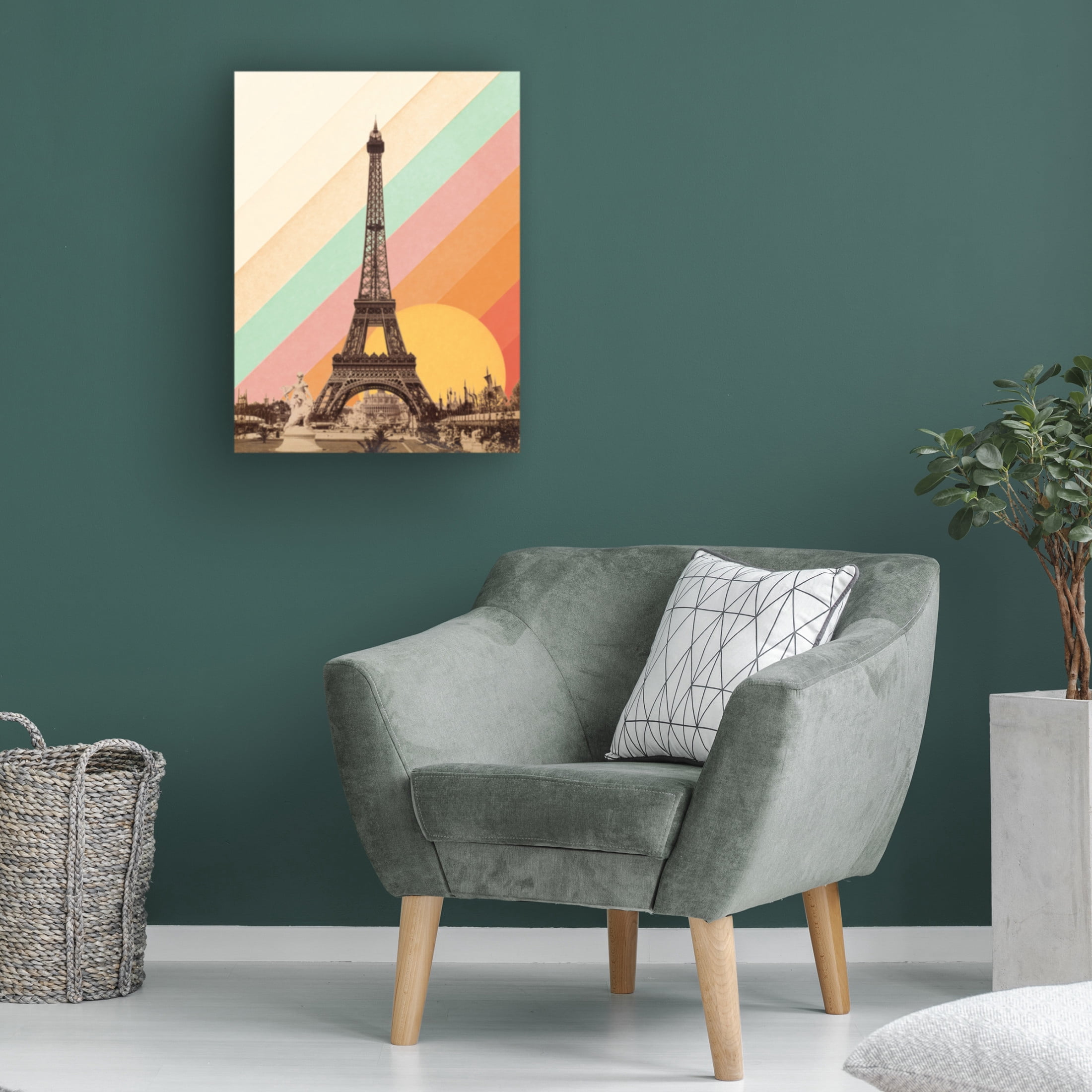 Trademark Fine Art Florent Bodart Eiffel Tower Rainbow Canvas Wall Art