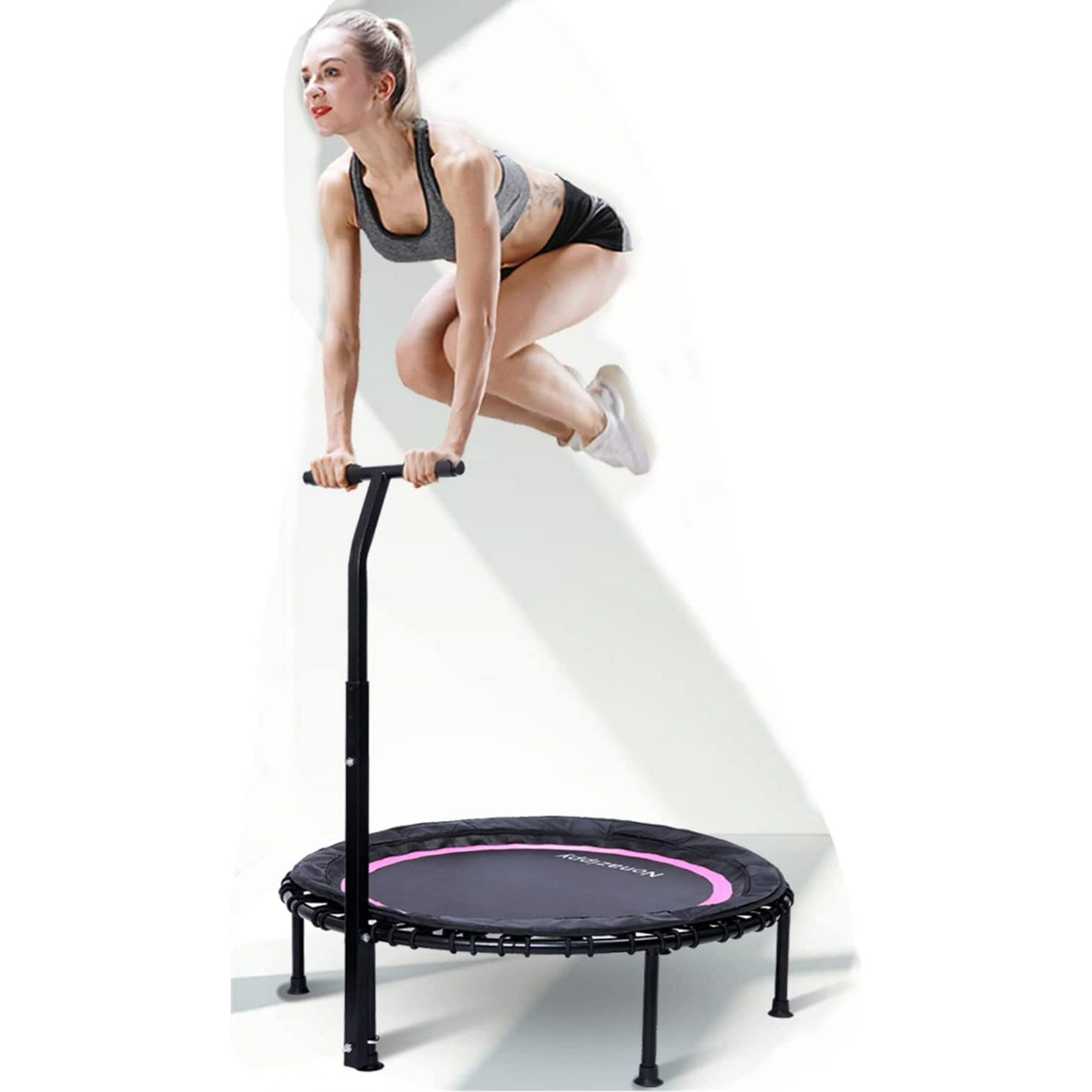 Fitness Trampoline Professional Exercise for Adults, Fitness Goals, Indoor Mini Trampoline for Kids Play, Waterproof,Durable with T-Shaped Handrail(400lbs Weight Capacity) | Walmart Canada