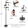 thumbnail image 6 of Dimmable Industrial Floor Lamp, Farmhouse Tree Floor Lamp, 68 Inch 3 Lights Wood Standing Lamp, Sturdy Base Tall Vintage Pole Light, Metal Black Floor Lamps for Living Room Bedroom Office Rustic Home, 6 of 9