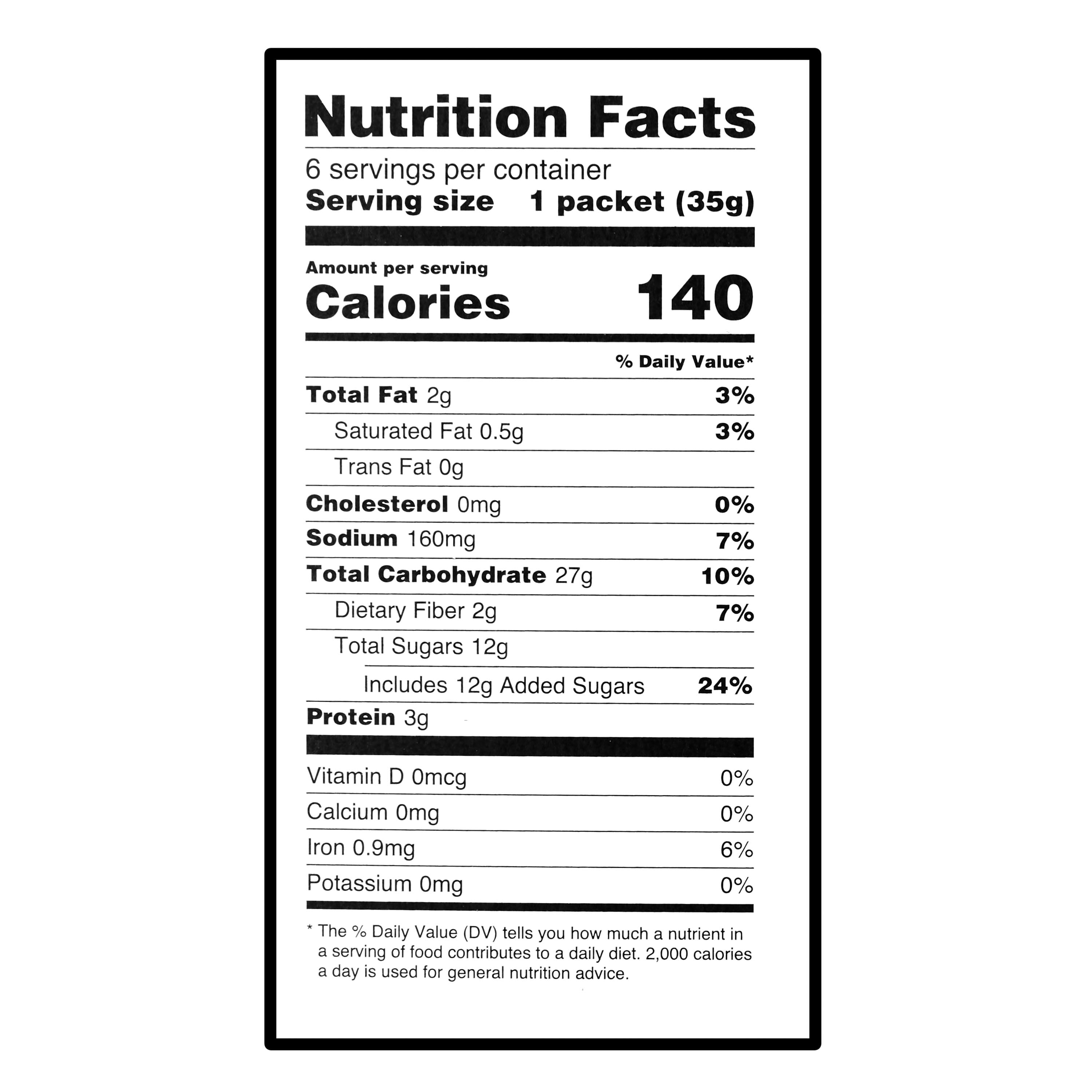Great Value Cinnamon Crunch Instant Oatmeal, 1.23 oz, 6 Count