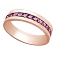 thumbnail image 2 of AFFY (2cttw) Simulated Pink Sapphire Men's Eternity Wedding Band Ring In 14k Solid Gold With Ring Size 5.5, 2 of 2