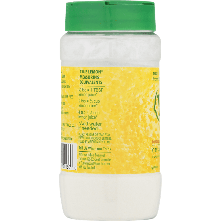 True Lemon Crystallized Lemon Shaker 10.6 oz Real Fruit Flavor