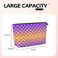 thumbnail image 4 of Toiletry Bag, purple orange fish scale Leather Waterproof Travel Makeup Cosmetic Bag Organizer, Large Capacity Toiletry Bag for Travel Size Toiletries, Skin Care Bag for Women, 4 of 8