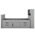 thumbnail image 2 of [Luckynote]Twin Size Captain Platform Bed Frame with Storage Bookcases and Shelves,Four Drawers, Gray, 2 of 11