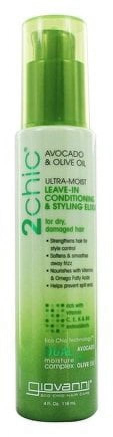 2Chic Avocado & Olive Oil Ultra-Moist Leave-In Conditioning & Styling Elixir - 4 fl. oz. by Giovanni (pack of 2)