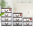 thumbnail image 4 of Caja de almacenamiento multifuncional Masteelf de 3 capas con cajón de plástico marrón, 4 of 8