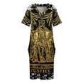 thumbnail image 4 of Vestido holgado con bolsillos y estampado floral de tarot, ideal para ocasiones especiales, de fiesta y de lujo., 4 of 7