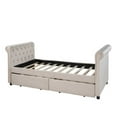 thumbnail image 3 of Harper & Bright Designs Twin Size Upholstered daybed Wood Sofa Bed Frame with Drawers Wood Slat Support, 3 of 8