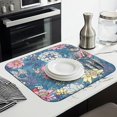 thumbnail image 3 of Pioneer Flower Floral Print Pattern Dish Drying Mat for Kitchen 1 Pack, Ultra Absorbent Microfiber Dishes Drainer Mats,16"x18", 3 of 6