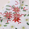 thumbnail image 4 of manteles individuales navideños, manteles individuales navideños con flores de Pascua bordadas para la cena navideña, decoraciones de mesa navideñas de 11 × 17 pulgadas, 4 of 5
