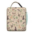 thumbnail image 5 of Hand-Drawn Cat Print Lunch Tote, Funny Cat Artwork with Paw and Flower Design, Watercolor Cat Print, Insulated Bento Cooler for Pet Lovers, School, Office, 5 of 5