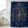 thumbnail image 6 of Navy Blue Yellow Spring Floral Shower Curtain Set - Extra Long 72" x 96" Washable Bathtub Curtain with 12 Hooks, Abstract Blossoms Botanical Waterproof Fabric Shower Curtains for Bathroom Décor, 6 of 6