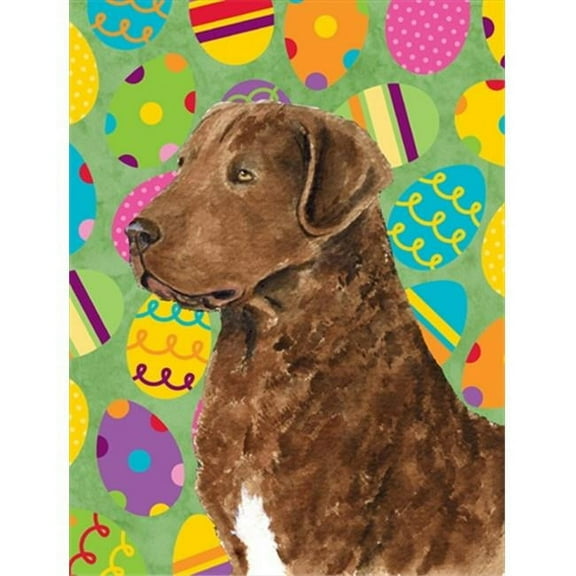 11 x 15 In. Chesapeake Bay Retriever Easter Eggstravaganza Flag, Garden Size