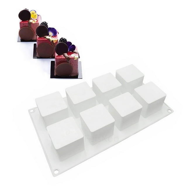 8 rejillas de silicona molde cavidades bandeja para hornear molde de pastel antiadherente