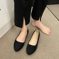 thumbnail image 5 of Xiaoxatg Women's Casual Shoes - Fashionable Solid Color Suede Stirrup Shoes for All-Day Comfort 6 Black, 5 of 9