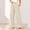 Beige, variant on Women's Solid‑Color Corduroy Relaxed Wide Leg Pants Elastic Waistband Decor Button Side Patch Pockets Pink
